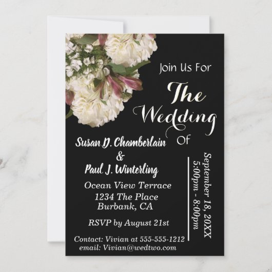 Schwarz-Weiß-Einladungen Einladung (Vorderseite)