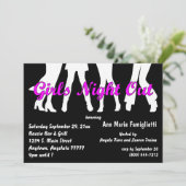 Schwarz-Weiß-Einladungen für Mädchen Einladung (Stehend Vorderseite)