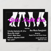 Schwarz-Weiß-Einladungen für Mädchen Einladung (Vorne/Hinten)