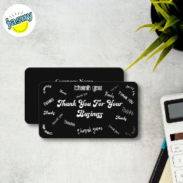 Schwarz-Weiß-Einlage/Visitenkarte "Vielen Dank" Visitenkarte