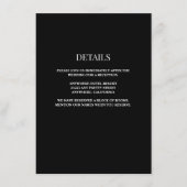 Schwarz/Weiß-Einsteckkarte für die Hochzeitsdetail Begleitkarte (Vorderseite)
