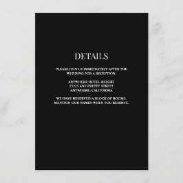 Schwarz/Weiß-Einsteckkarte für die Hochzeitsdetail Begleitkarte