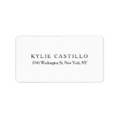 Schwarz-weiß Einzigartig klassisches Beruflich Adressaufkleber (Vorne)