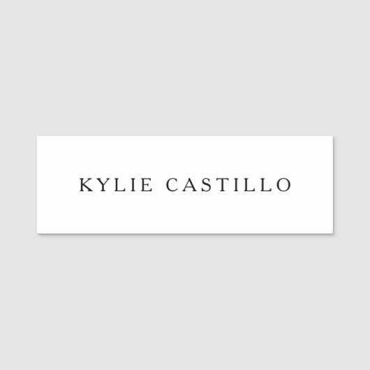 Schwarz-weiß Einzigartig klassisches Beruflich Namensschild (Vorderseite)