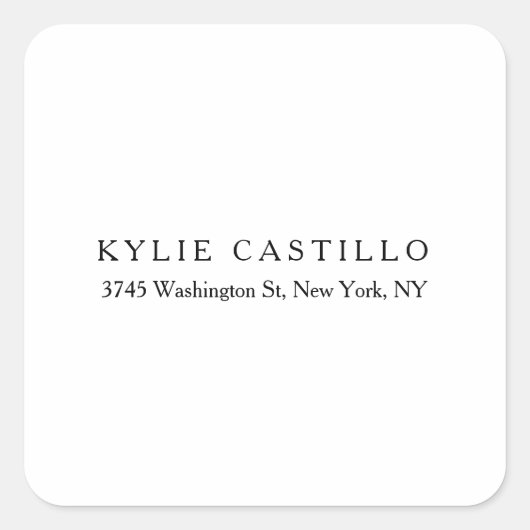 Schwarz-weiß Einzigartig klassisches Beruflich Quadratischer Aufkleber (Vorderseite)