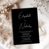 Schwarz-Weiß einzigartige stilvolle Typografie Hoc Einladung