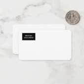 Schwarz-weiß Einzigartiger Minimalistischer Schlic Mitteilungskarte (Vorderseite/Rückseite Beispiel)