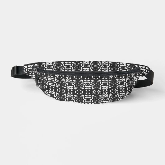 Schwarz-Weiß einzigartiges abstraktes Muster Bauchtasche (Vorderseite)