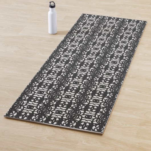 Schwarz-Weiß einzigartiges abstraktes Muster Yogamatte (Beispiel)