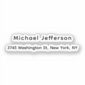 Schwarz-weiß Einzigartiges klassisches Elegant Sch Aufkleber (Vorderseite)