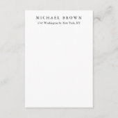 Schwarz-weiß Einzigartiges klassisches Elegant Sch Begleitkarte (Vorderseite)