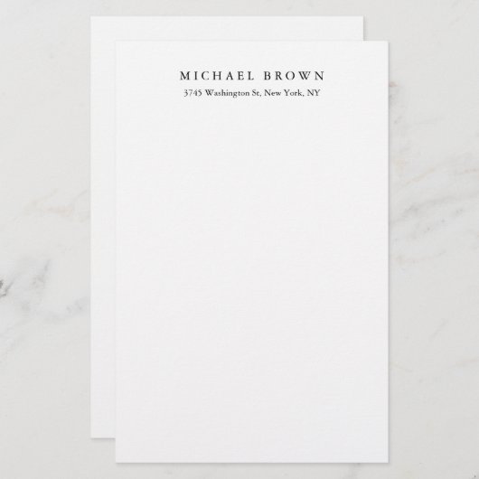 Schwarz-weiß Einzigartiges klassisches Elegant Sch Briefpapier (Vorne/Hinten)