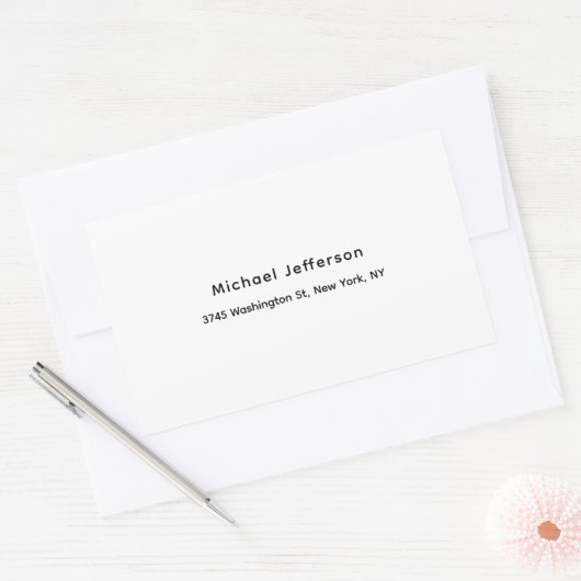 Schwarz-weiß Einzigartiges klassisches Elegant Sch Rechteckiger Aufkleber (Umschlag)