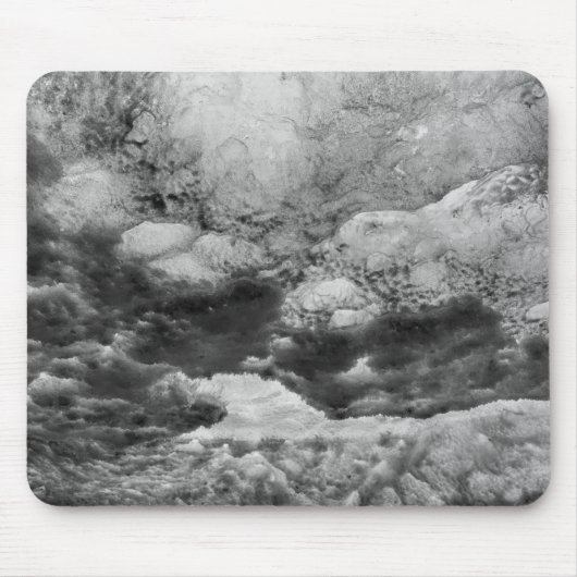 Schwarz-Weiß-Eis Abstrakt Mousepad (Vorne)