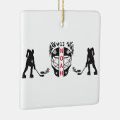 Schwarz-Weiß-Eishockey-Torwart Keramikornament (Rechts)