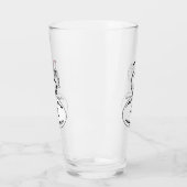 Schwarz-Weiß-Elagant-Hen auf einem Monogramm-Ei Glas (Links)