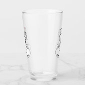 Schwarz-Weiß-Elagant-Hen auf einem Monogramm-Ei Glas (Rechts)