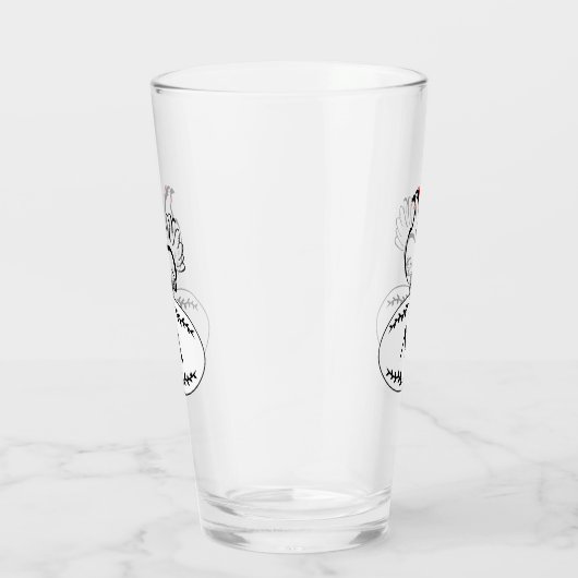 Schwarz-Weiß-Elagant-Hen auf einem Monogramm-Ei Glas (Rechts)