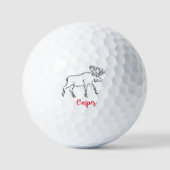 Schwarz-Weiß-Elch Golfball (Vorderseite)