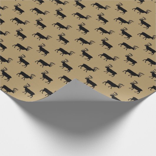 Schwarz-Weiß-Elch-Papier Geschenkpapier (Ecke)