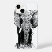 Schwarz-Weiß-Elefant Case-Mate iPhone Hülle (Rückseite)