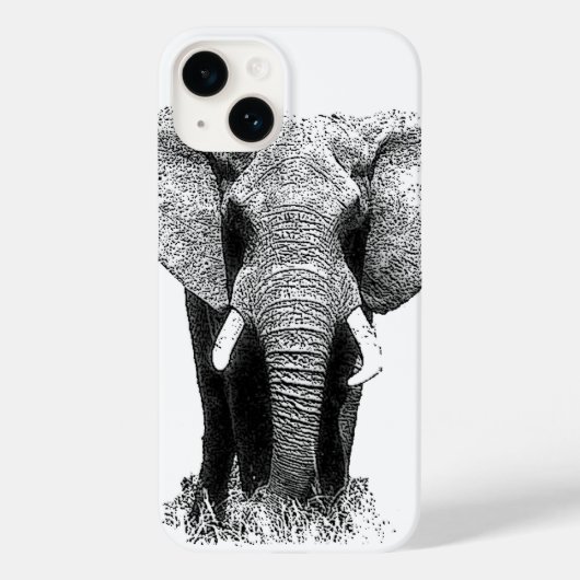 Schwarz-Weiß-Elefant Case-Mate iPhone Hülle (Rückseite)