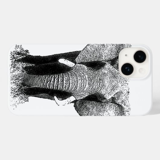 Schwarz-Weiß-Elefant Case-Mate iPhone Hülle (Rückseite (Horizontal))