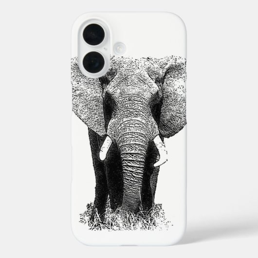 Schwarz-Weiß-Elefant Case-Mate iPhone Hülle (Rückseite)