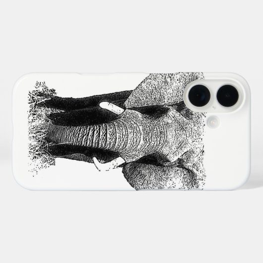 Schwarz-Weiß-Elefant Case-Mate iPhone Hülle (Rückseite (Horizontal))