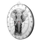 Schwarz-Weiß-Elefant Dartscheibe (Vorderseite rechts)