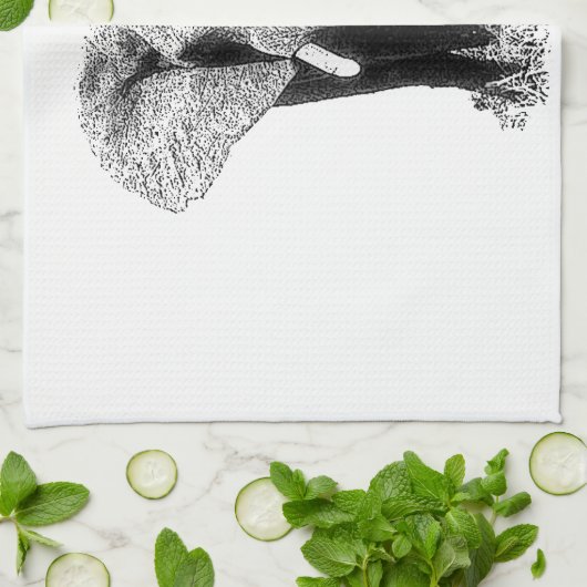 Schwarz-Weiß-Elefant Handtuch (Gefaltet)