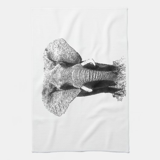 Schwarz-Weiß-Elefant Handtuch (Vertikal)