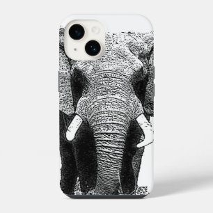Schwarz-Weiß-Elefant iPhone Hülle