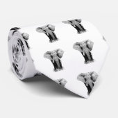 Schwarz-Weiß-Elefant Krawatte (Gerollt)