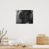 Schwarz-Weiß-Elefant-Portrait Poster (Küche)