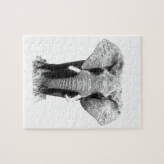 Schwarz-Weiß-Elefant Puzzle (Horizontal)