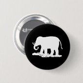 Schwarz-Weiß-Elefant-Silhouette Button (Vorne & Hinten)