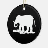 Schwarz-Weiß-Elefant-Silhouette Keramikornament (Links)