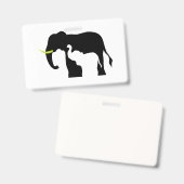 Schwarz-Weiß-Elefanten Ausweis (Vorder- & Rückseite)