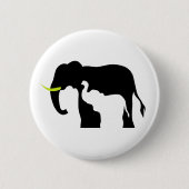 Schwarz-Weiß-Elefanten Button (Vorderseite)