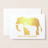 Schwarz-Weiß-Elefanten Folienkarte (Vorderseite mit Umschlag)