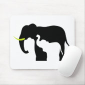 Schwarz-Weiß-Elefanten Mousepad (Mit Mouse)