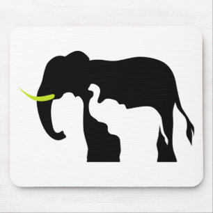 Schwarz-Weiß-Elefanten Mousepad