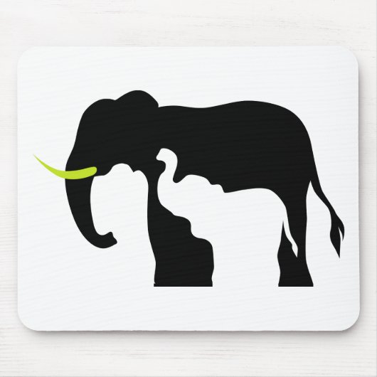 Schwarz-Weiß-Elefanten Mousepad (Vorne)