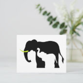 Schwarz-Weiß-Elefanten Postkarte (Stehend Vorderseite)