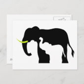 Schwarz-Weiß-Elefanten Postkarte (Vorne/Hinten)