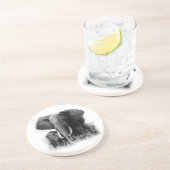 Schwarz-Weiß-Elefanten-Untersetzer Getränkeuntersetzer (Seite)