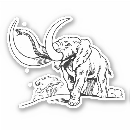 Schwarz-Weiß-Elefantenbild Aufkleber (Vorderseite)