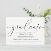 Schwarz-Weiß-Elegance | Graduierungspartei Einladung (Stehend Vorderseite)