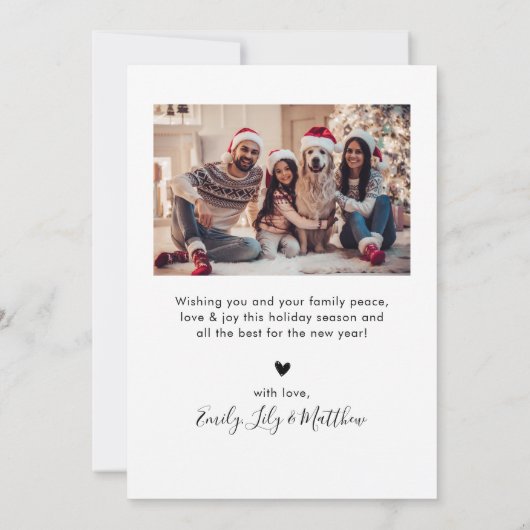 Schwarz-weiß Elegant 5 Fotocollage Weihnachten (Rückseite)